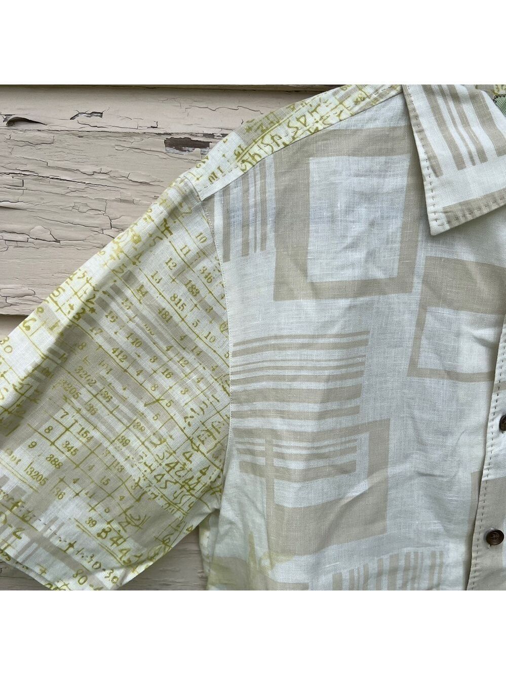 Tommy Bahama Island Estate Linen Beachy Vacation Geometric Buttondown Shirt L - Picture 2 of 12
